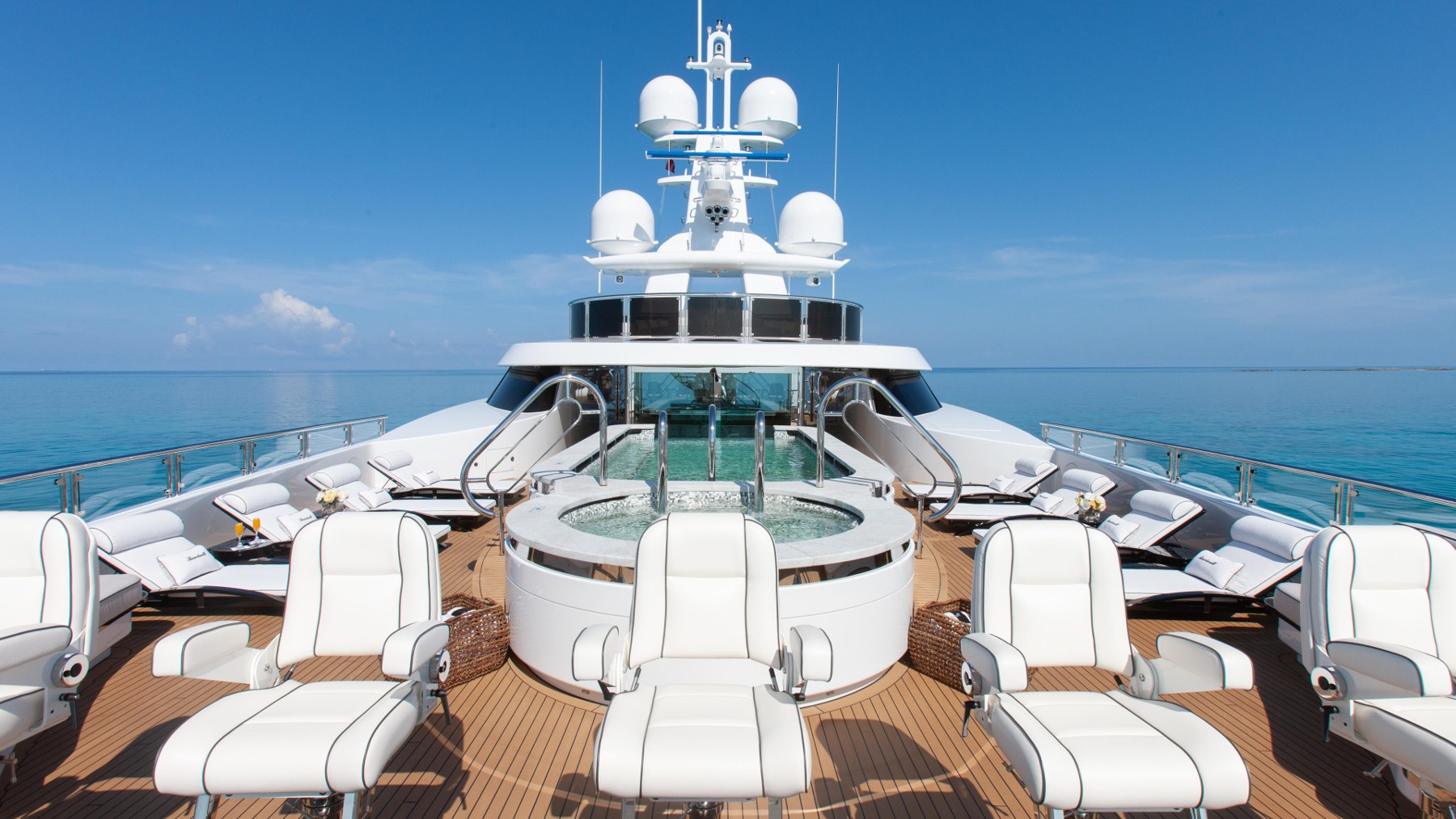 Superyacht sundeck with jacuzzi — premium lifestyle
